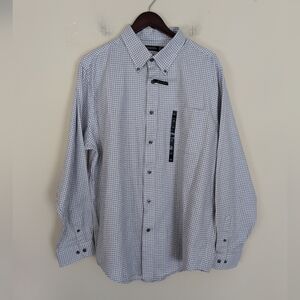 NWT Consensus Shirt Men's XL White/Blue Check Luxury Finish Weekday Collection